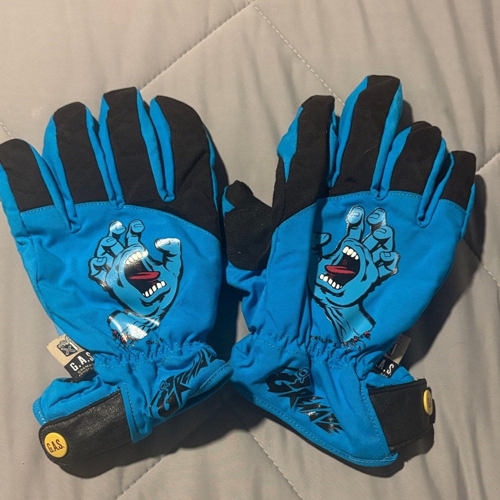 Santa Cruz Blue and Black Gloves